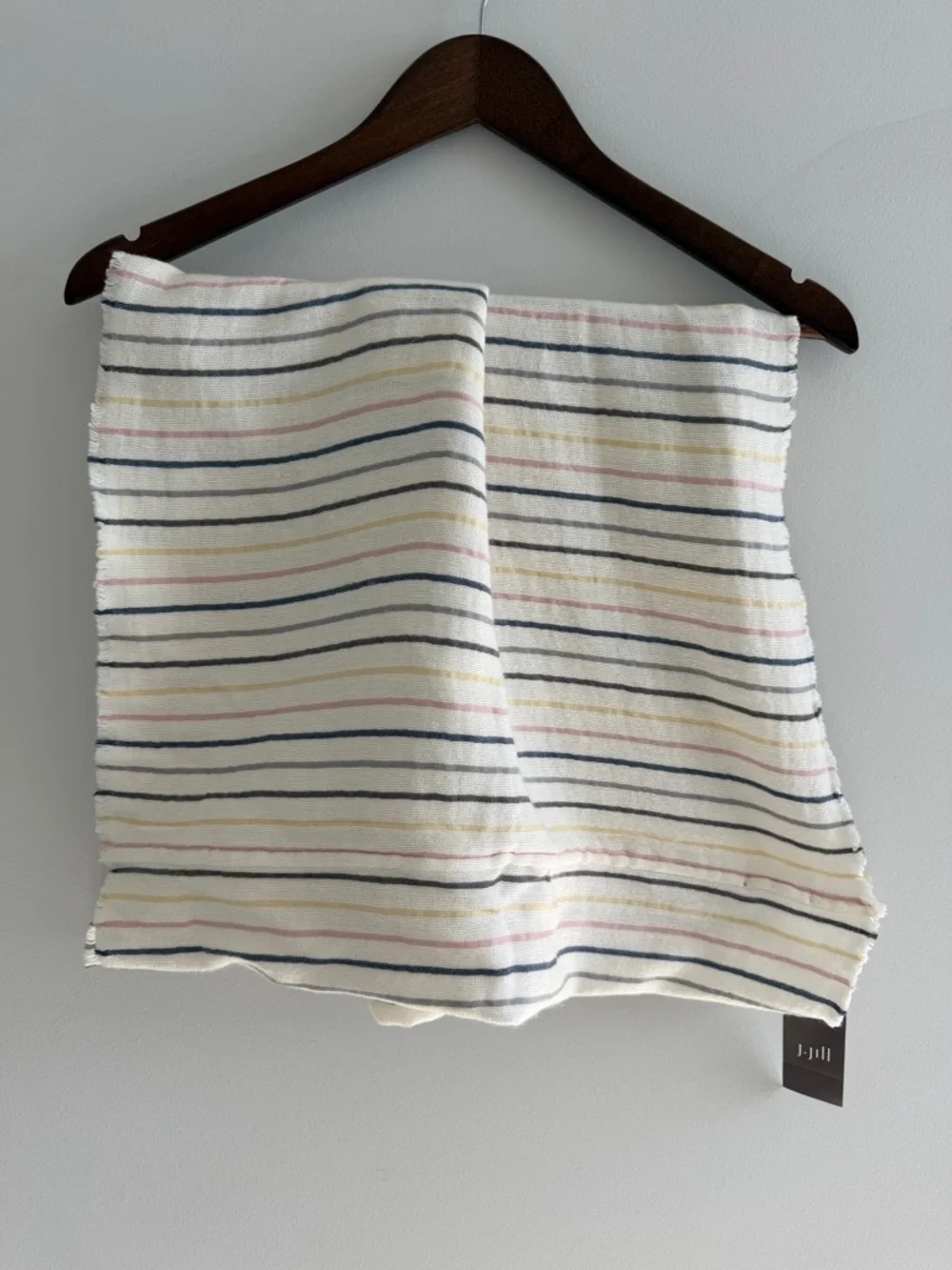 J. Jill NWT Striped Infinity Scarf Rayon Wool Blend Lightweight Loop One‎ Size
